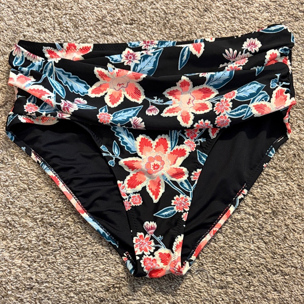 Old Navy Women’s Large Floral‎ Print High Waist Swim Suit Bottoms
